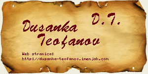 Dušanka Teofanov vizit kartica